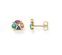 Thomas Sabo clous d'oreilles pierres multicolores femme Argent sterling 925 plaqué or jaune 18 carats H2034-319-7