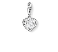 Thomas Sabo Femmes-Pendentif charm Coeur Charm Club Argent Sterling 925 Pavé d'Oxydes de Zirconium blancs 0967-051-14