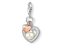 Thomas Sabo Femmes-Pendentif charm Coeur Charm Club Argent Sterling 925 plaqué or rose 18 carats Pavé d'Oxydes de Zirconium blancs 0937-426-14