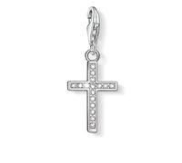 Thomas Sabo Femmes-Pendentif charm Croix Charm Club Argent Sterling 925 Oxyde de Zirconium blanc 0049-051-14