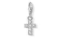 Thomas Sabo Femmes-Pendentif charm Croix Charm Club Argent Sterling 925 Oxyde de Zirconium blanc 0054-051-14