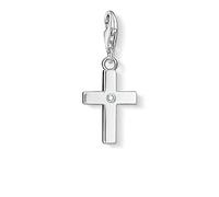Thomas Sabo Femmes-Pendentif charm Croix Charm Club Argent Sterling 925 Oxyde de Zirconium blanc 0366-051-14