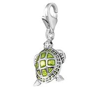 Thomas Sabo Femmes-Pendentif charm Tortue Charm Club Argent Sterling 925 vert noir 0837-007-6