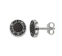 Thomas Sabo H1861-641-11 Clous d’oreilles classiques pour femme, en argent Sterling 925 avec pavé en zircone noire
