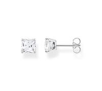Thomas Sabo Boucles d'oreilles pour femme Argent 925 Pierre de couleur 6×6 mm Zircone cubique