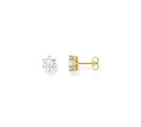 Thomas Sabo H2300-414-14 Boucles d'oreilles plaquées or avec grande pierre blanche 7,0 mm Femme