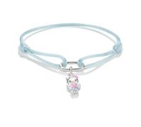 Thomas Sabo Hello Kitty Bracelet textile bleu clair avec charm - Connect Alliage Premium, Plaqué Argent Fin, Émail À Froid, Textile