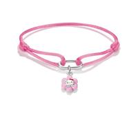 Thomas Sabo Hello Kitty Bracelet textile rose avec charm - Connect Alliage Premium, Plaqué Argent Fin, Émail À Froid, Textile