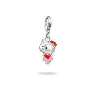 Thomas Sabo Hello Kitty Charm cœur - Original Alliage Premium, Plaqué Argent Fin, Émail À Froid