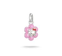 Thomas Sabo Hello Kitty Charm fleur rose - Connect Alliage Premium, Plaqué Argent Fin, Émail À Froid