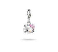 Thomas Sabo Hello Kitty Charm nœud rose - Original Alliage Premium, Plaqué Argent Fin, Émail À Froid