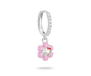 Thomas Sabo Hello Kitty Créole unique fleur avec zirconia blanc Alliage Premium, Plaqué Argent Fin, Émail À Froid