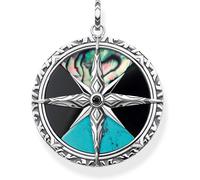 Thomas Sabo, Homme, Accessoires, Multicolore, Taille: ONE Size Pendentif Boussole Grand 925 Argent Sterling, Noirci Pe834-979-7