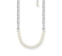 THOMAS SABO KE2108-082-14-L45V Chaîne à maillons et perles en argent sterling 925 noirci pour femme Longueur 45 cm, 45 cm, Argent sterling, Pas de gemme