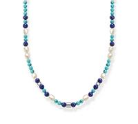 THOMAS SABO KE2162-775-7-L45V Collier avec perles et pierres bleues pour femme en argent sterling 925 Longueur 45 cm, 45 cm, Argent sterling, Pas de gemme