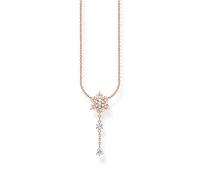 THOMAS SABO KE2171-416-14-L45V Chaîne pour femme en argent sterling 925 plaqué or rose 750 avec pierres blanches, longueur 45 cm, KE2171-416-14-L45V, 45 cm, Argent sterling Or rose, Zircone cubique
