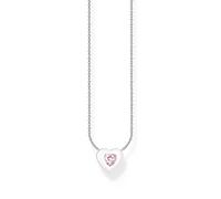 THOMAS SABO KE2184-041-9-L45v Chaîne pour femme en argent sterling 925 avec pendentif en forme de cœur avec pierre rose Longueur 45 cm, 45 cm, Argent sterling, Zircone cubique