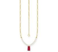 Thomas Sabo KE220743010L45V Collier Argent 925 Femmes Goldbär rouge 40+5cm G