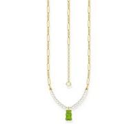 Thomas Sabo KE22074306L45V Collier Argent 925 Femmes Goldbär vert 40+5cm argent G
