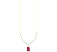 Thomas Sabo KE2209-414-10-L45 Chaîne plaquée or avec pendentif rouge ours doré Femme