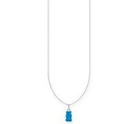 Thomas Sabo KE22090521L45V Collier Argent 925 Femmes Goldbär bleu 40+5cm G