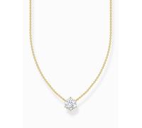 THOMAS SABO Chaîne avec pendentif en zircone blanche en argent plaqué or KE2210-414-14, taille unique, Argent sterling, Zircone cubique
