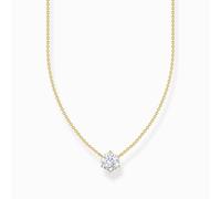 THOMAS SABO Chaîne avec pendentif en zircone blanche en argent plaqué or KE2210-414-14, taille unique, Argent sterling, Zircone cubique