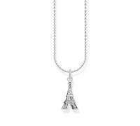 THOMAS SABO KE2236-643-14 Chaîne avec pendentif Tour Eiffel en argent sterling 925, taille unique, Argent sterling, Zircone cubique