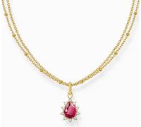 Thomas Sabo KE2294-995-10-L45V Chaîne plaquée or avec pendentif Vintage Romance rouge Femme