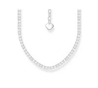 THOMAS SABO Chaîne en argent avec pierres blanches - Élégant collier en argent 925 avec un design étincelant