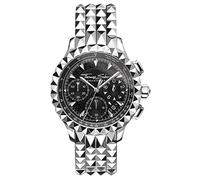 Thomas Sabo Montre pour Homme Rebel at Heart Chronographe Argent Noir Acier, Acier Argenté