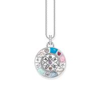 Thomas Sabo Pendentif en Argent Roue de la Fortune avec Symboles cosmiques Argent Sterling 925, Noirci, Émail À Froid