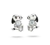 Thomas Sabo Peanuts™ Boucles d’oreilles puces Snoopy zirconia blanc Argent Argent Sterling, Noirci, Émail À Froid