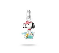 Thomas Sabo Peanuts™ Charm Snoopy avec valise Connect Argent Argent Sterling, Noirci, Émail À Froid