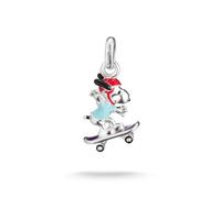 Thomas Sabo Peanuts™ Charm Snoopy sur skateboard Connect Argent Argent Sterling, Noirci, Émail À Froid