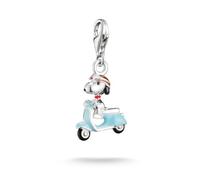 Thomas Sabo Peanuts™ Charm Snoopy sur Vespa Original Argent Argent Sterling, Noirci, Émail À Froid