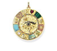 Thomas Sabo pendentif Amulette symboles porte-bonheur magiques Argent Sterling 925, Doré Or Jaune 18 Carats, Émail À Froid