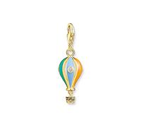 Thomas Sabo Pendentif Charm Ballon à air Chaud Doré Or Jaune 18 Carats, Émail À Froid, Argent Sterling 925