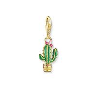 Thomas Sabo Pendentif Charm cactus Plaqué Or Jaune 750, Argent Sterling 925