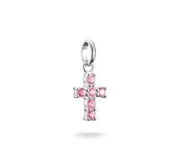 Thomas Sabo Pendentif Charm croix avec pierres roses Connect argent Argent 925 Recyclé CC1206-051-9