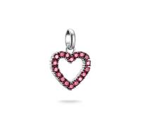 Thomas Sabo Pendentif Charm Club CC1237-639-10 cœur pierres rouges Argent 925 recyclé noirci