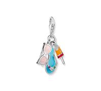 THOMAS SABO 1929-340-7 Breloque en argent sterling 925 avec lunettes de soleil, tongs et glace en turquoise, rose, rose et orange avec pierres colorées 32 x 6 mm, taille unique, Argent sterling,