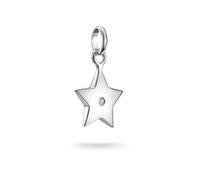 Thomas Sabo Pendentif Charm étoile avec pierre blanche Connect argent Argent 925 Recyclé
