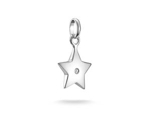 Thomas Sabo Pendentif Charm étoile avec pierre blanche Connect argent Argent 925 Recyclé