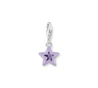 Thomas Sabo Pendentif Charm étoile avec pierres violette et émail à froid en argent Argent Sterling 925, Émail À Froid