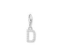 Thomas Sabo Pendentif Charm lettre D avec pierres blanches argent Argent Sterling 925
