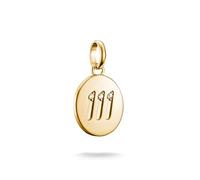 Thomas Sabo Pendentif Charm numéro angélique 111 avec pierres blanches Connect plaqué or Placage Or 18 Carats, Argent 925 Recyclé