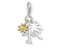 Thomas Sabo pendentif Charm palmier, soleil, avion Argent Sterling 925 ; Plaqué Or Jaune 750