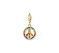 Thomas Sabo Breloque Peace 1898-488-7 en argent sterling 925 plaqué or jaune 750 et pierre arc-en-ciel 26 x 13 mm, taille unique, Argent sterling, Zircone cubique