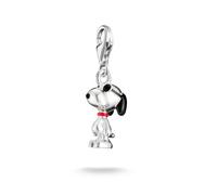 Thomas Sabo Pendentif Charm Snoopy PEANUTS Original Argent Argent 925 Recyclé, Noirci, Émail À Froid